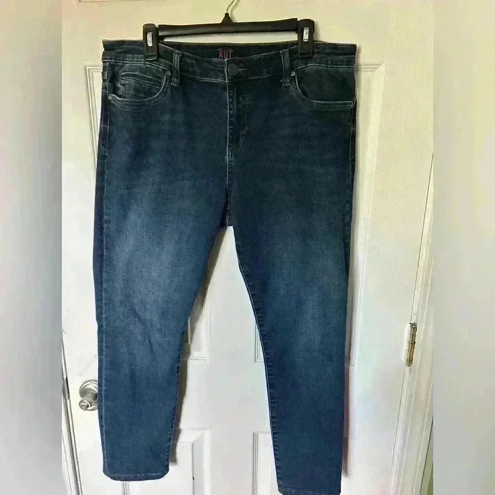 KUT from the Kloth Women's Toothpick Skinny Jeans Size 16 Medium/Dark wash denim